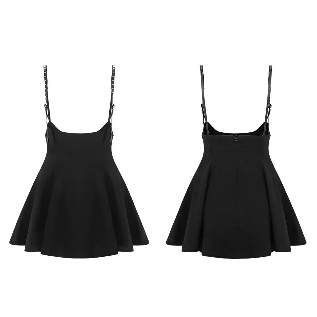 Women's Grunge High-waisted Pleated Suspender Skirts