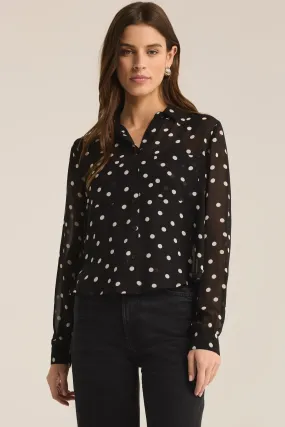 Z SUPPLY Vivienne Polka Dot Crepe Blouse